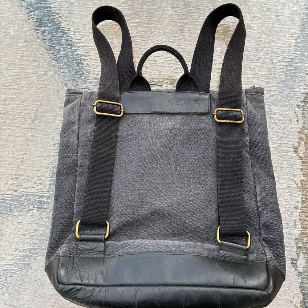 Garuglieri Italy Unisex Canvas & Genuine Leather Trim Travel Tote Laptop Bag - Picture 2 of 13